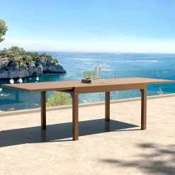 Table De Jardin|Salon De Jardin|MOBELLIA Table de jardin extensible aluminium 10 places (135/270 x 90 cm) Murano Bronze