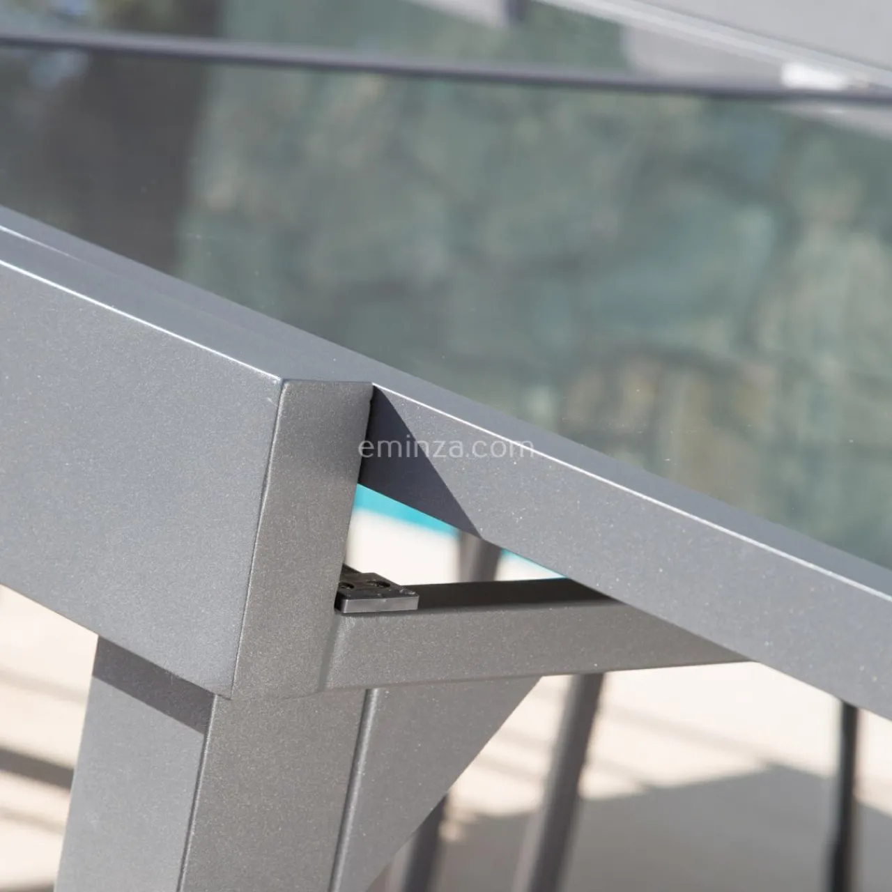 Table De Jardin|Salon De Jardin|MOBELLIA Table de jardin extensible en verre 12 places (200/320 x 100 cm) Murano Gris Anthracite