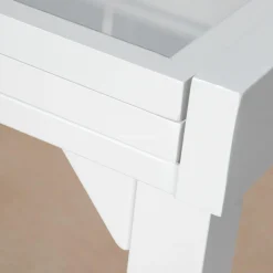 Salon De Jardin|Table De Jardin|MOBELLIA Table de jardin extensible en verre 10 places (135/270 x 90 cm) Murano Blanc