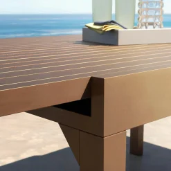 Table De Jardin|Salon De Balcon|MOBELLIA Table de jardin extensible en aluminium 8 places (90/180 x 90 cm) Murano Bronze