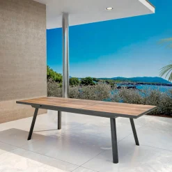 Table De Jardin|Salon De Jardin|MOBELLIA Table de jardin extensible en aluminium 10 places (260 x 96 cm) Amalfi Gris Anthracite