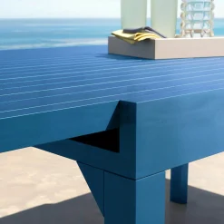 Table De Jardin|Salon De Jardin|MOBELLIA Table de jardin extensible aluminium 10 places (135/270 x 90 cm) Murano Bleu pétrole