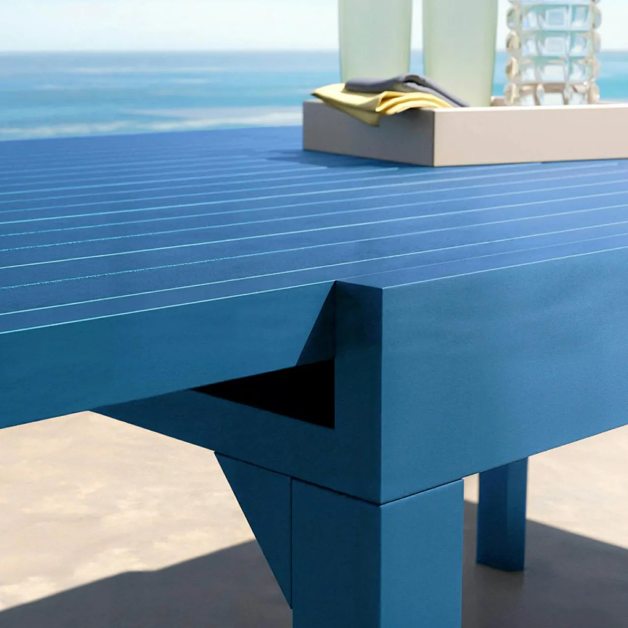 Table De Jardin|Salon De Jardin|MOBELLIA Table de jardin extensible aluminium 10 places (135/270 x 90 cm) Murano Bleu pétrole