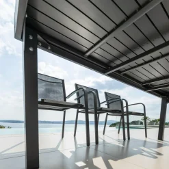 Table De Jardin|Salon De Jardin|MOBELLIA Table de jardin extensible aluminium 12 places (200/320 x 100 cm) Murano Gris Anthracite