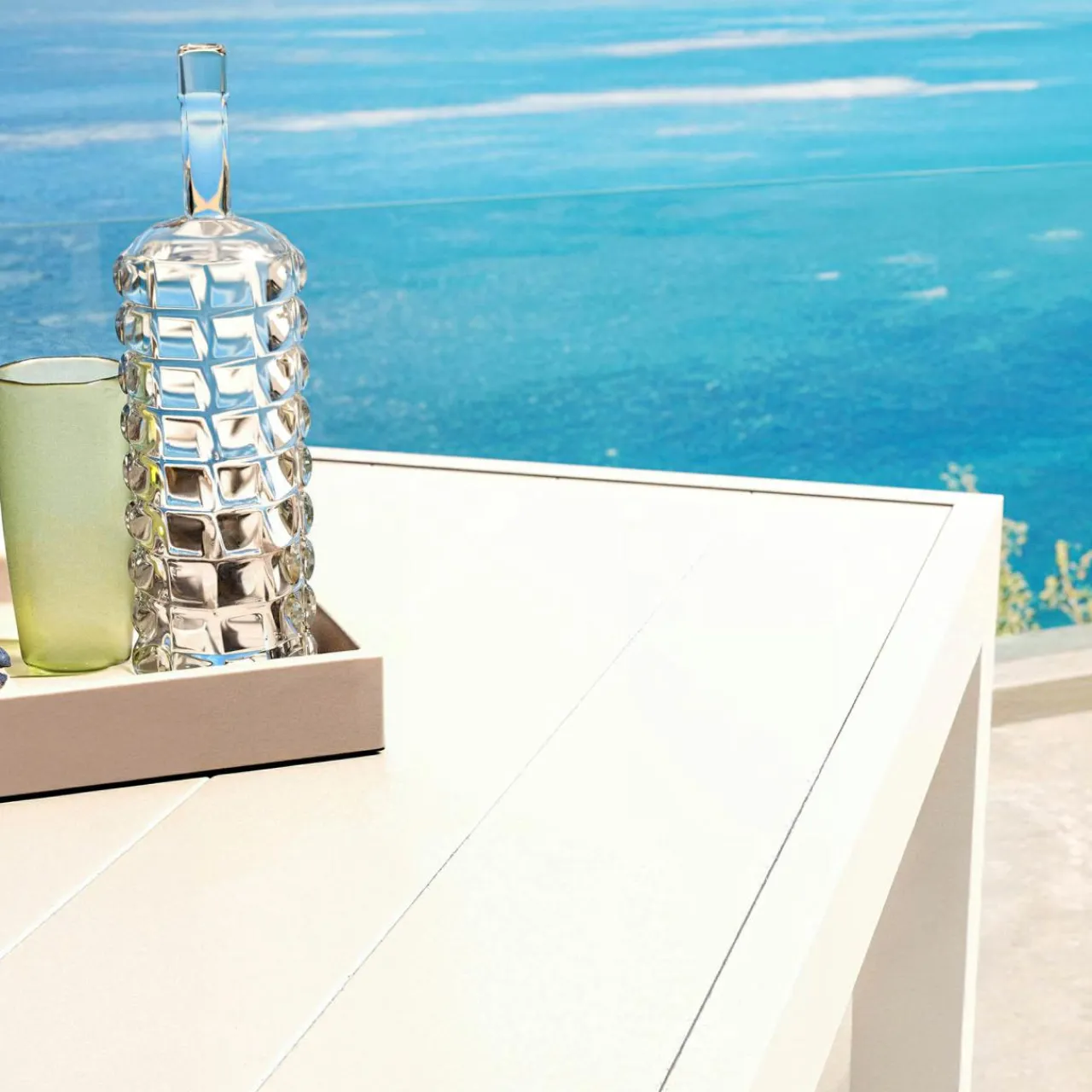 Table De Jardin|Salon De Jardin|MOBELLIA Table de jardin rectangulaire aluminium 8 places (210 x 100 cm) Murano Blanc