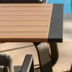 Table De Jardin|Salon De Jardin|MOBELLIA Table de jardin rectangulaire en aluminium 10 places (240 x 100 cm) Long Beach Gris Anthracite