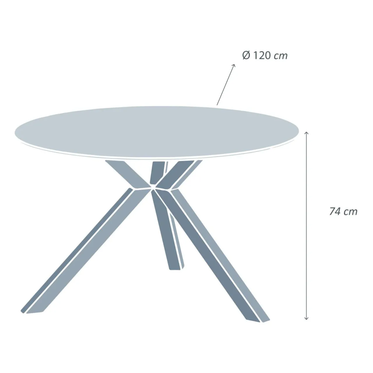 Table De Jardin|Salon De Jardin|MOBELLIA Table de jardin ronde en aluminium et céramique 6 places (D120 cm) Kore Blanc