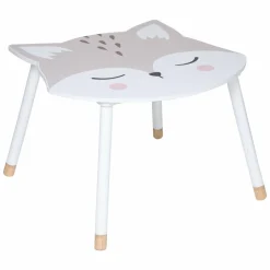 Petit Meuble Enfant|Atmosphera createur d'interieur for kids Table enfant bois (H43 cm) Douceur Renard he Blanc
