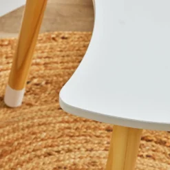 Petit Meuble Enfant|EMINZA Table et 1 chaise enfant bois (H44 cm) Stars Blanc