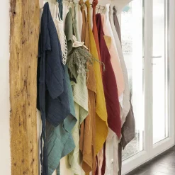 Accessoire Cuisine|EMINZA Tablier avec poches gaze de coton Gaïa Vert romarin