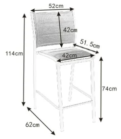 Chaise De Jardin|MOBELLIA Tabouret de jardin aluminium empilable Murano Gris Anthracite