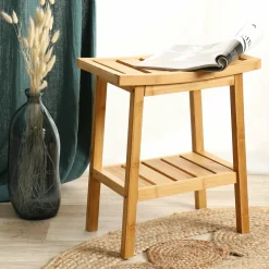 Pouf De Rangement|ATMOSPHERA Tabouret de rangement (H46 cm) Harmony Naturel