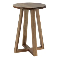 Pouf, Tabouret|TENDANCE Tabouret plateau bois acacia (H43 cm) Lina Marron