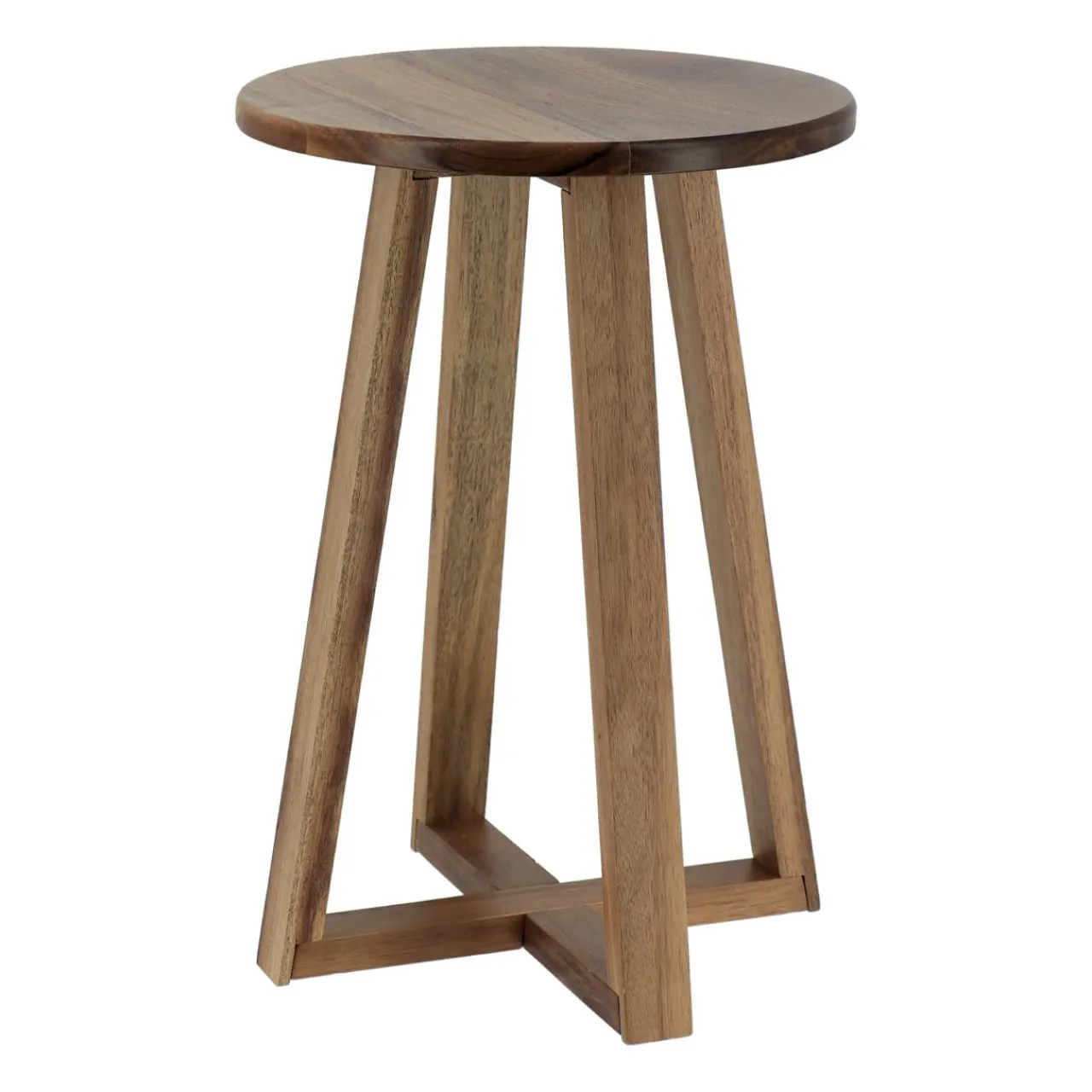 Pouf, Tabouret|TENDANCE Tabouret plateau bois acacia (H43 cm) Lina Marron