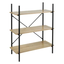 Etagère, Meuble Modulable|OSTARIA Étagère 3 niveaux bois et métal (H96.5 cm) Lola e Noir