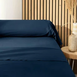 Taie D'Oreiller, Traversin|DOUCEUR D'INTERIEUR Taie de traversin coton bio (L185 cm) Biolina Bleu nuit