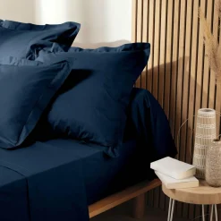 Taie D'Oreiller, Traversin|DOUCEUR D'INTERIEUR Taie de traversin coton bio (L185 cm) Biolina Bleu nuit