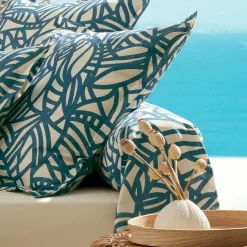 Taie D'Oreiller, Traversin|TRADI LINGE Taie de traversin coton lavé (200 cm) Serena e Bleu