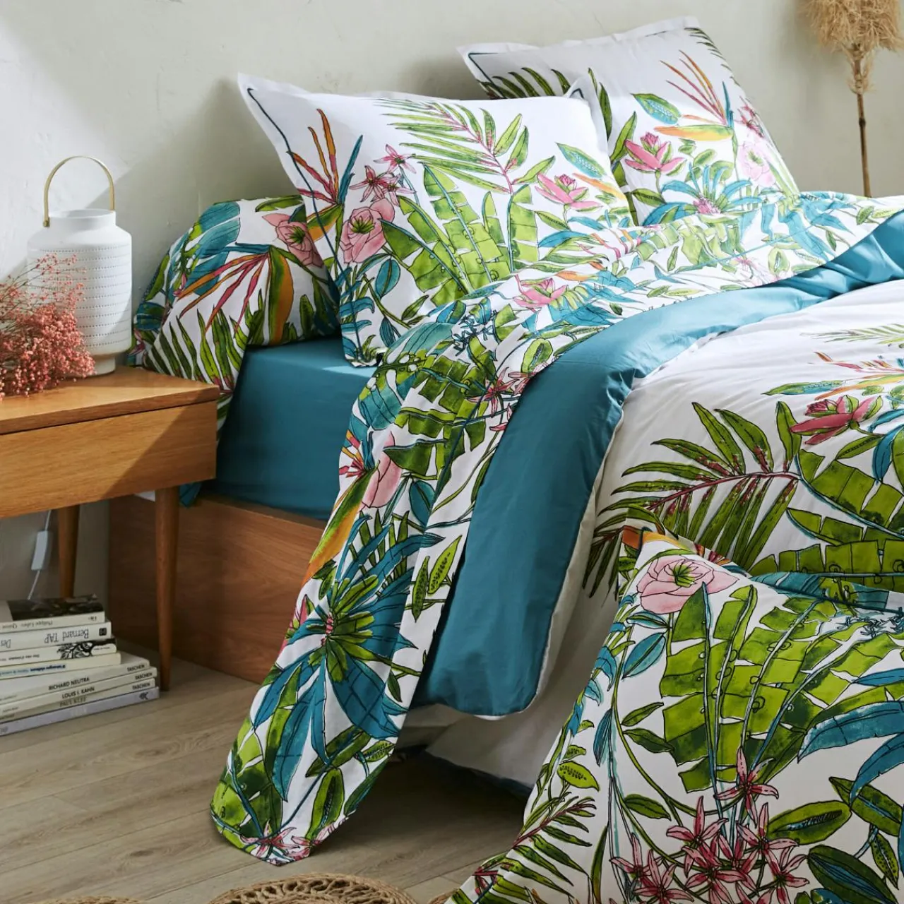 Taie D'Oreiller, Traversin|TRADILINGE Taie de traversin coton (L200 cm) Sumatra Paon Multicolore