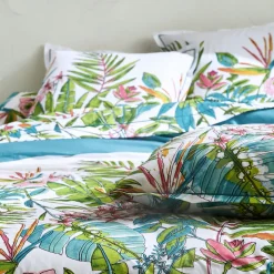 Taie D'Oreiller, Traversin|TRADILINGE Taie de traversin coton (L200 cm) Sumatra Paon Multicolore