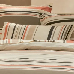 Taie D'Oreiller, Traversin|TRADI LINGE Taie de traversin coton lavé (200 cm) Hugo Corail Orange