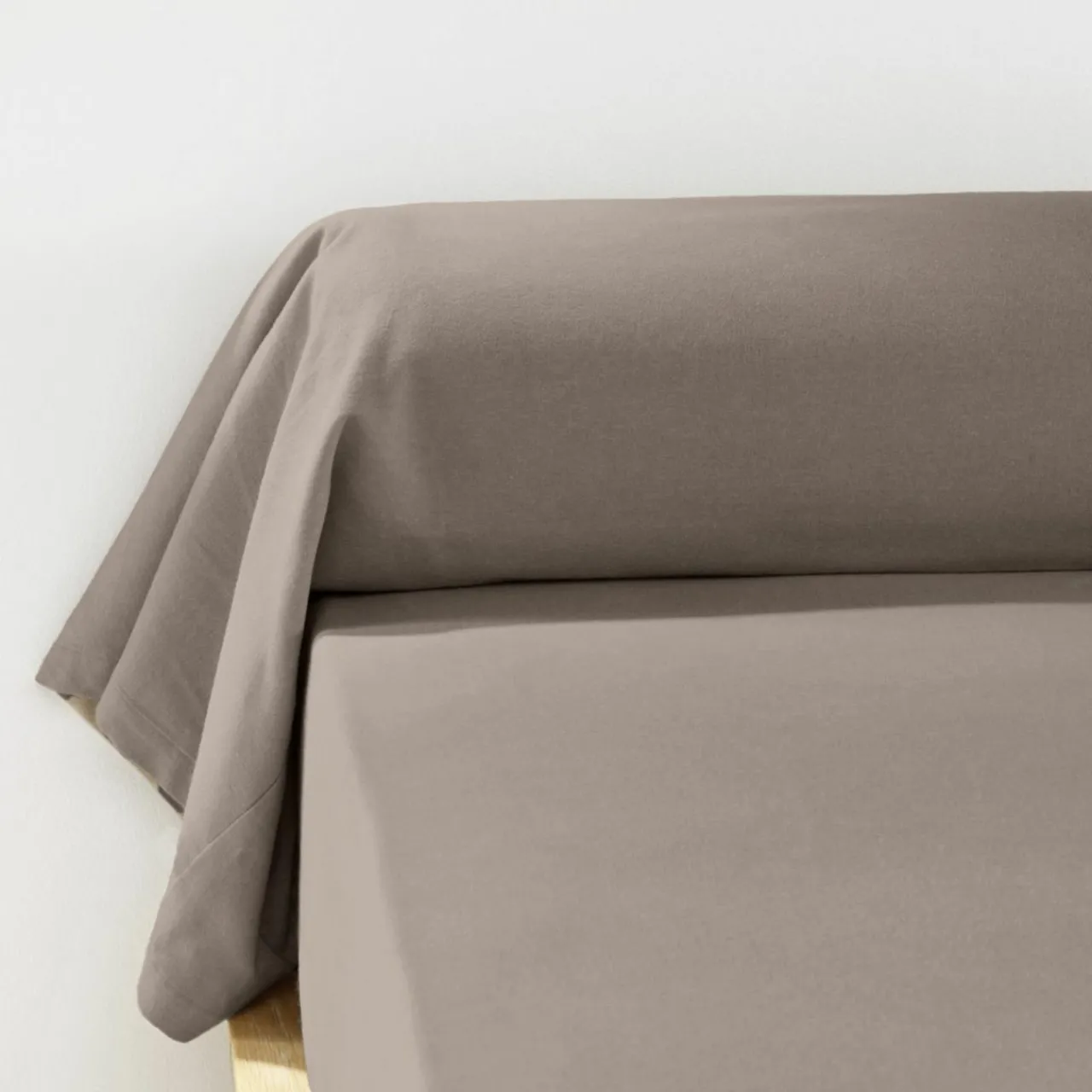 Taie D'Oreiller, Traversin|EMINZA Taie de traversin flanelle de coton (L185 cm) Nina Ficelle