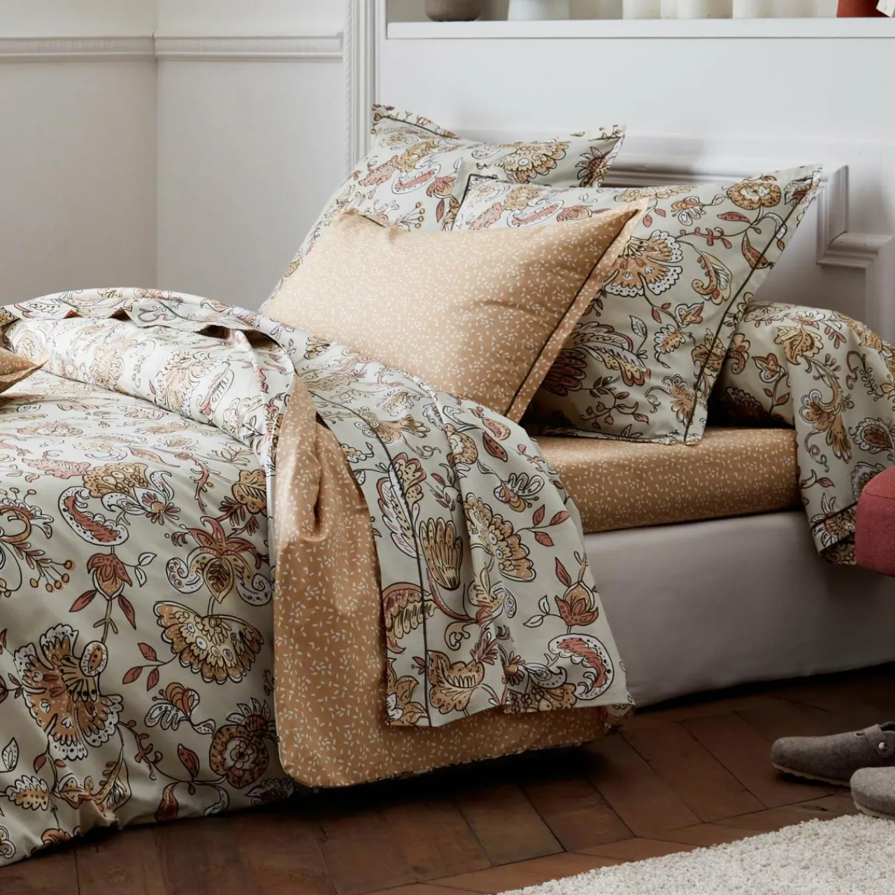 Taie D'Oreiller, Traversin|TRADILINGE Taie de traversin percale de coton (L200 cm) Santal Beige