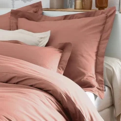 Taie D'Oreiller, Traversin|EMINZA Taie de traversin percale de coton (L185 cm) Cali Bois de rose Rose clair