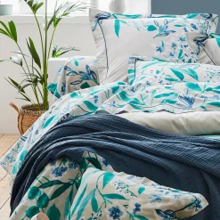 Taie D'Oreiller, Traversin|TRADILINGE Taie de traversin satin de coton (L200 cm) Frida Vert émeraude