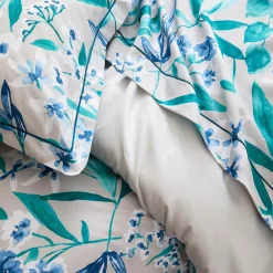 Taie D'Oreiller, Traversin|TRADILINGE Taie de traversin satin de coton (L200 cm) Frida Vert émeraude