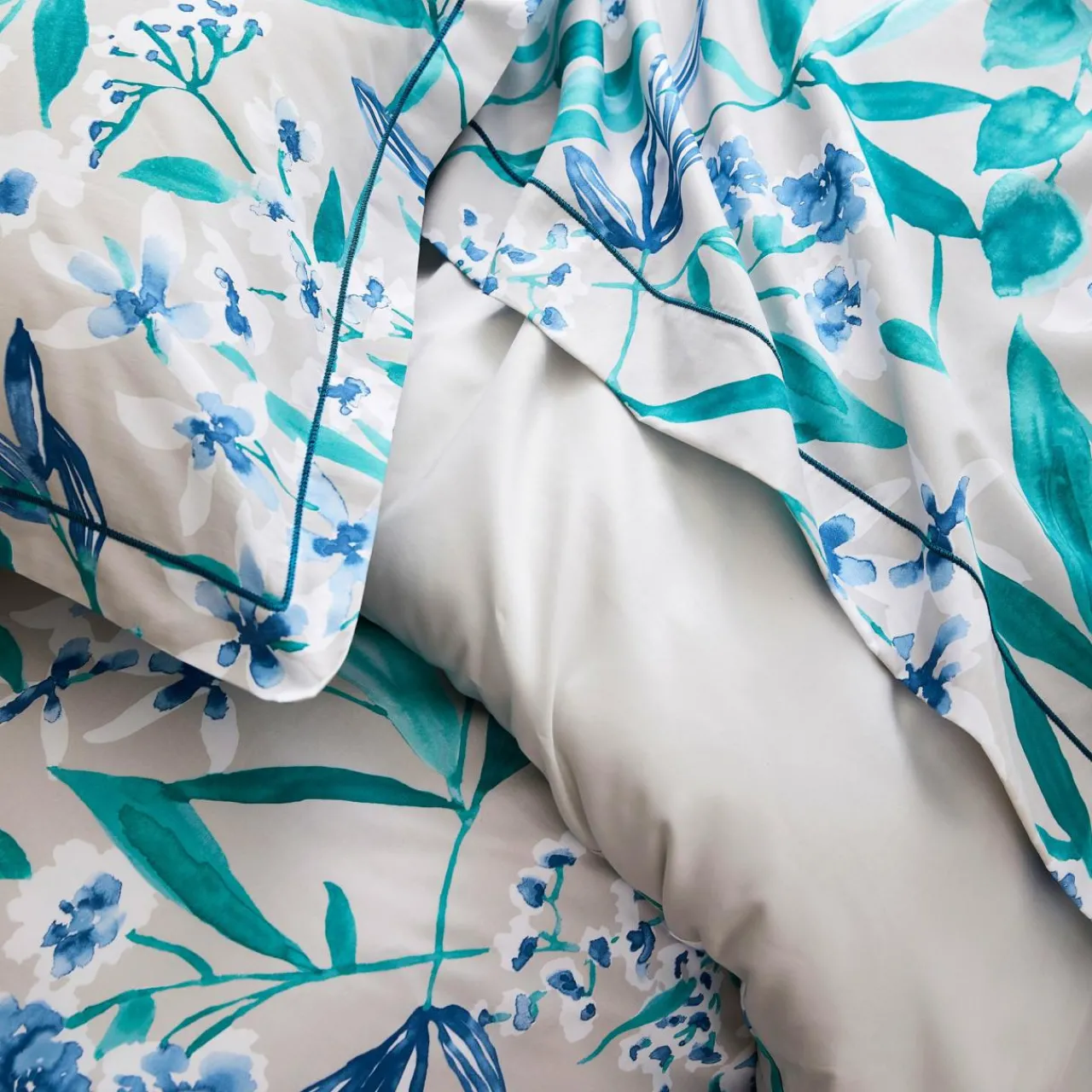 Taie D'Oreiller, Traversin|TRADILINGE Taie de traversin satin de coton (L200 cm) Frida Vert émeraude