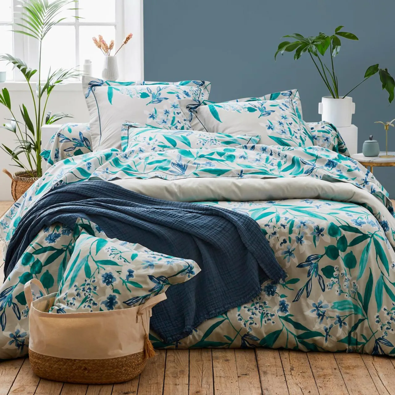 Taie D'Oreiller, Traversin|TRADILINGE Taie de traversin satin de coton (L200 cm) Frida Vert émeraude