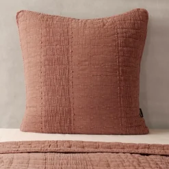 Taie D'Oreiller, Traversin|EMINZA Taie d'oreiller carrée coton (60 x 60 cm) Lena Terracotta