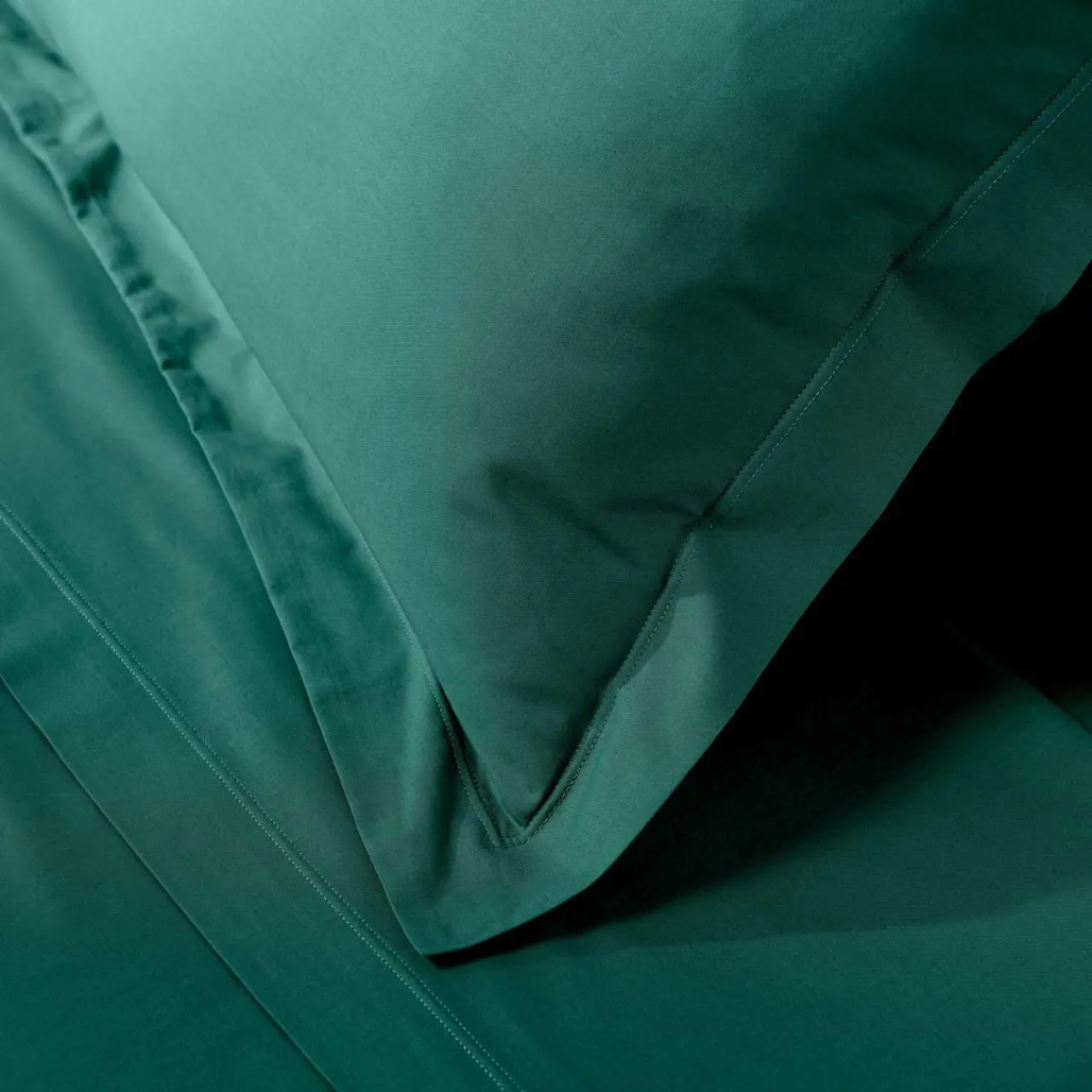 Taie D'Oreiller, Traversin|DOUCEUR D'INTERIEUR Taie d'oreiller carrée coton bio (63 x 63 cm) Biolina Vert émeraude