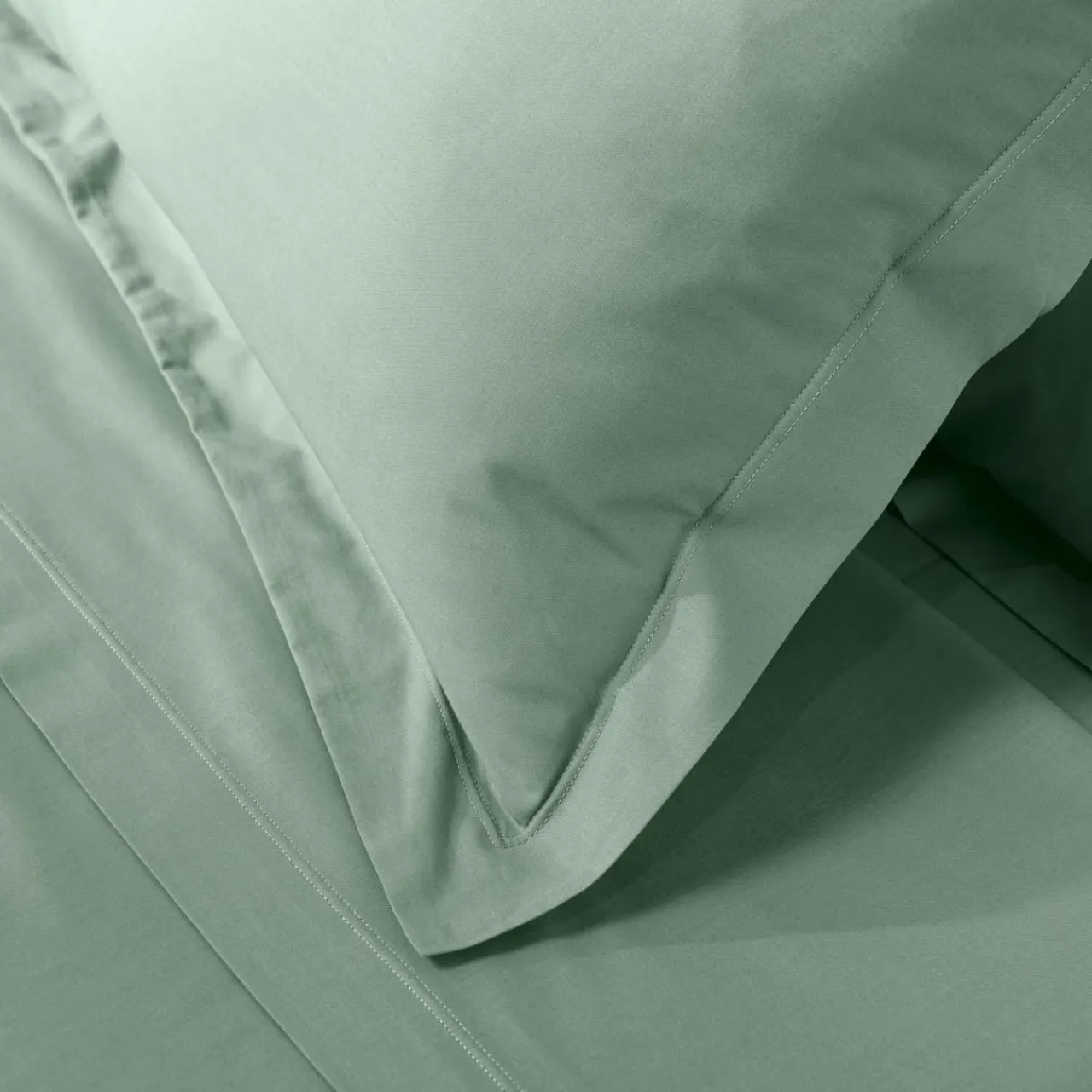 Taie D'Oreiller, Traversin|DOUCEUR D'INTERIEUR Taie d'oreiller carrée coton bio (63 x 63 cm) Biolina Vert sauge