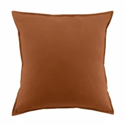 Taie D'Oreiller, Traversin|EMINZA Taie d'oreiller carrée flanelle de coton (63 x 63 cm) Nina Terracotta
