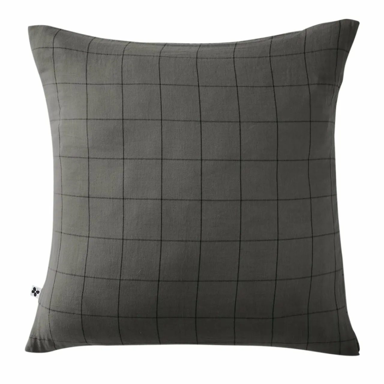 Taie D'Oreiller, Traversin|EMINZA Taie d'oreiller carrée gaze de coton (60 x 60 cm) Gaïa Match Gris granit Gris foncé