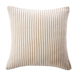 Taie D'Oreiller, Traversin|EMINZA Taie d'oreiller Carrée gaze de coton (80 x 80 cm) Gaïa rayures Ficelle Rayure Ficelle