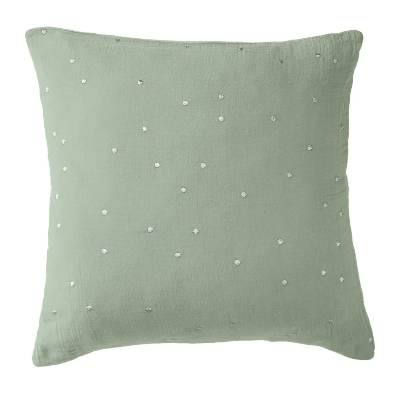 Taie D'Oreiller, Traversin|EMINZA Taie d'oreiller carrée gaze de coton (60 x 60 cm) Gaïa Chic Vert Eucalyptus