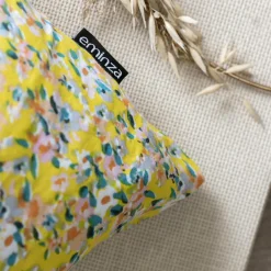 Taie D'Oreiller, Traversin|EMINZA Taie d'oreiller carrée gaze de coton (60 x 60 cm) Abigaël Jaune