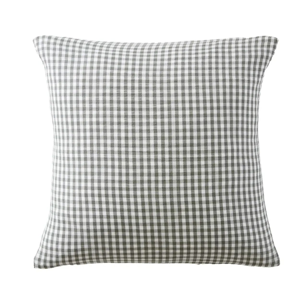 Taie D'Oreiller, Traversin|EMINZA Taie d'oreiller carrée gaze de coton (80 x 80 cm) Gaïa Vichy Vert romarin Vichy romarin