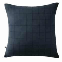 Taie D'Oreiller, Traversin|EMINZA Taie d'oreiller carrée gaze de coton (60 x 60 cm) Gaïa Match Bleu nuit