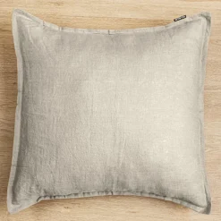 Taie D'Oreiller, Traversin|EMINZA Taie d'oreiller carrée lin lavé (80 x 80 cm) Louise Beige