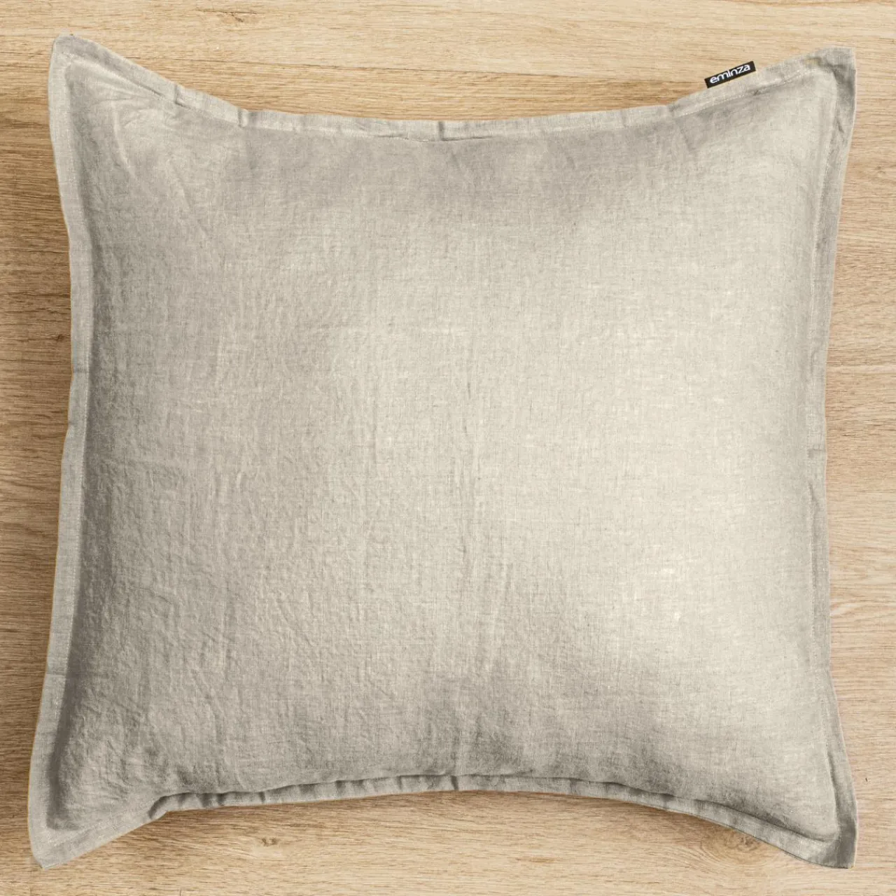 Taie D'Oreiller, Traversin|EMINZA Taie d'oreiller carrée lin lavé (80 x 80 cm) Louise Beige