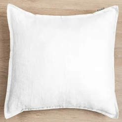 Taie D'Oreiller, Traversin|EMINZA Taie d'oreiller carrée lin lavé (80 x 80 cm) Louise he Blanc