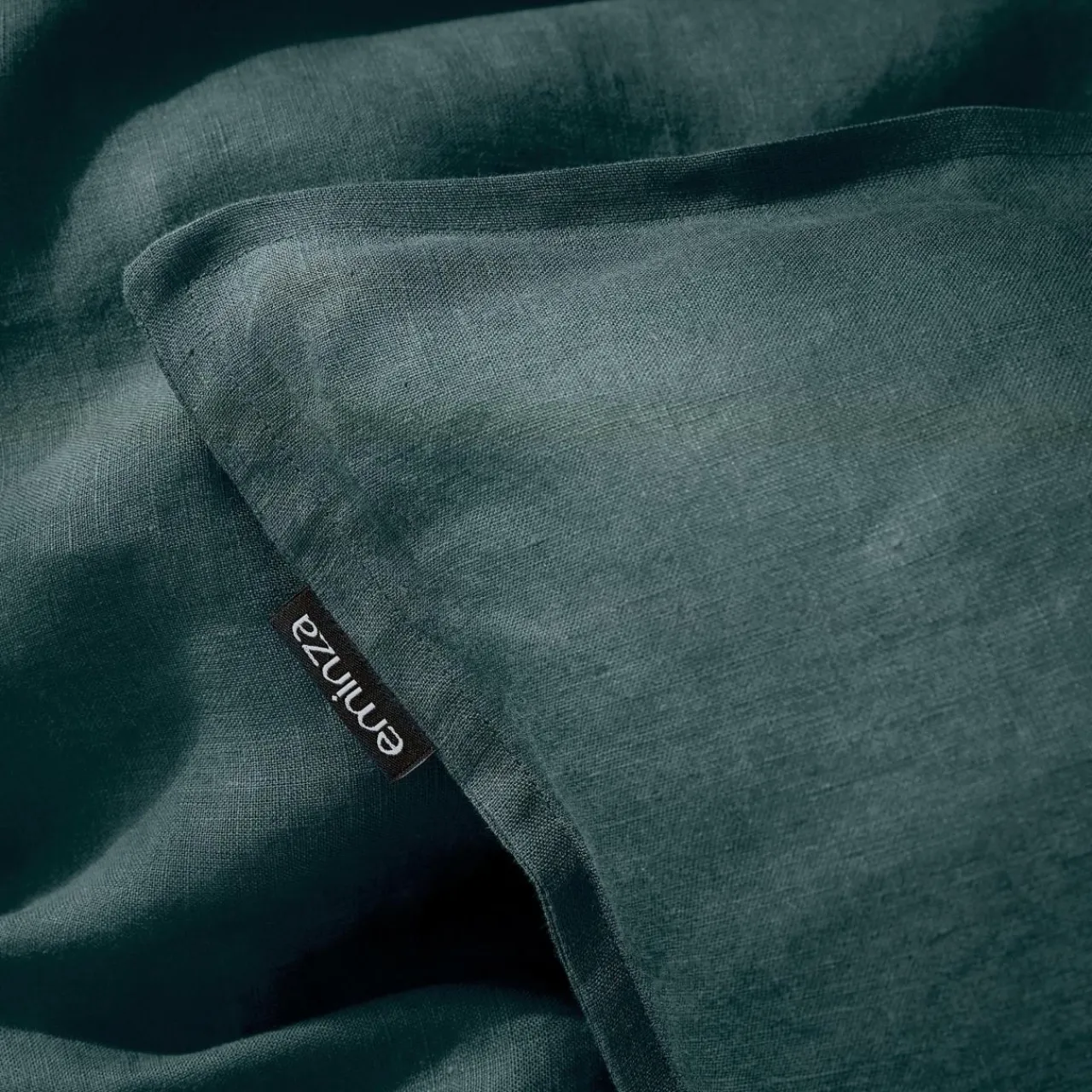 Taie D'Oreiller, Traversin|EMINZA Taie d'oreiller carrée lin lavé (80 x 80 cm) Louise Gris ardoise