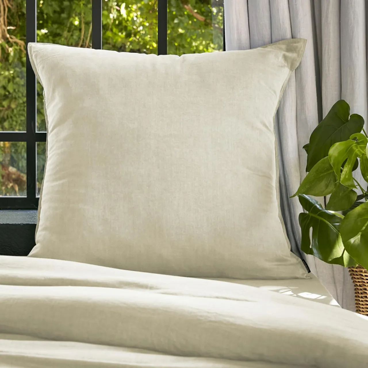 Taie D'Oreiller, Traversin|EMINZA Taie d'oreiller carrée lyocell Tencel™ lavé (80 x 80 cm) Olivia pampa Beige