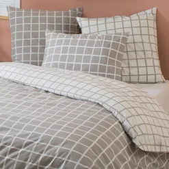 Taie D'Oreiller, Traversin|TRADILINGE Taie d'oreiller carrée percale de coton (65 x 65 cm) Max e Gris