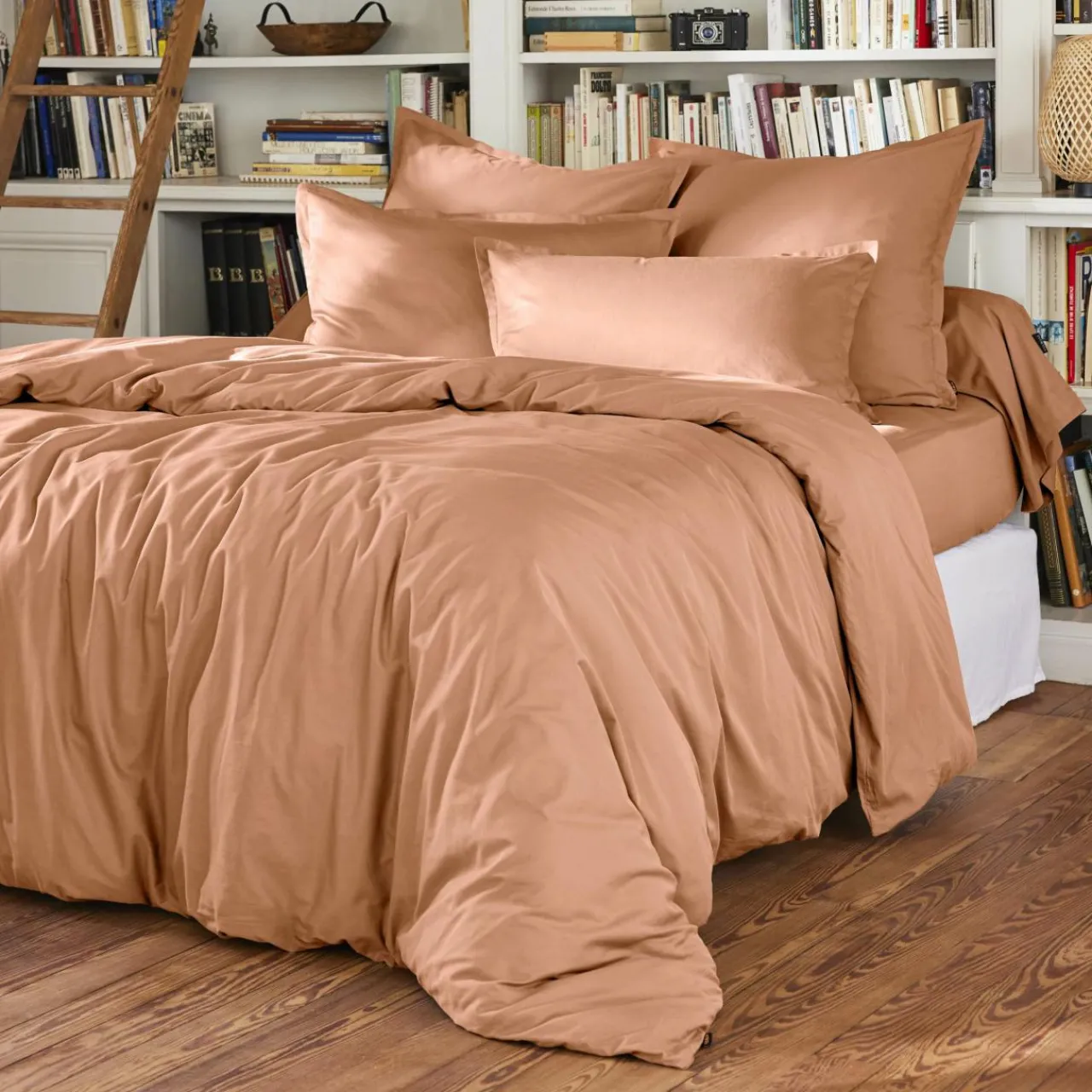 Taie D'Oreiller, Traversin|EMINZA Taie d'oreiller carrée percale de coton (65 x 65 cm) Cali Rose Pêche