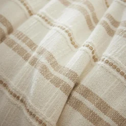 Taie D'Oreiller, Traversin|EMINZA Taie d'oreiller carrée réversible coton texturé et percale (80 x 80 cm) Alice Ficelle